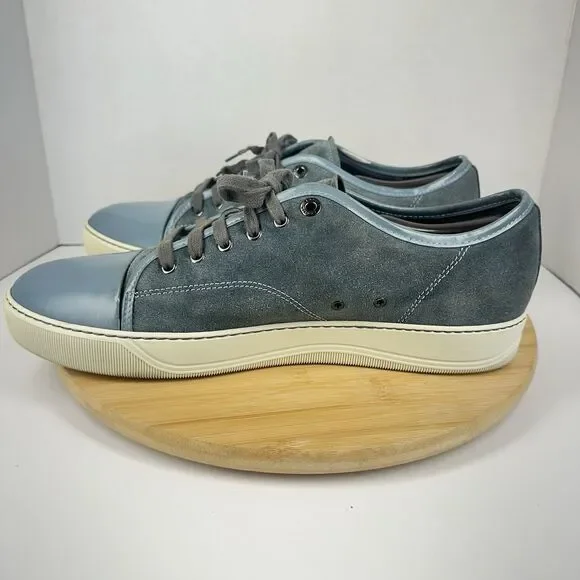 Lanvin DBB1 Suede And Patent Leather Sneakers Shoes Men's Size 12EU 13US Gray - Picture 11 of 15